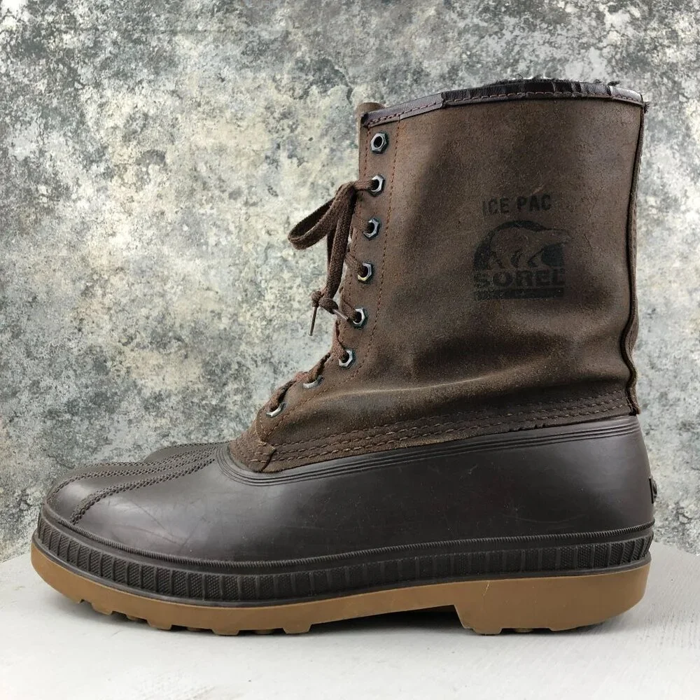 Sorel Men's Size 11 Kaufman Canada Ice Pac Wool Lined Lace-Up Winter Boots FAIR
